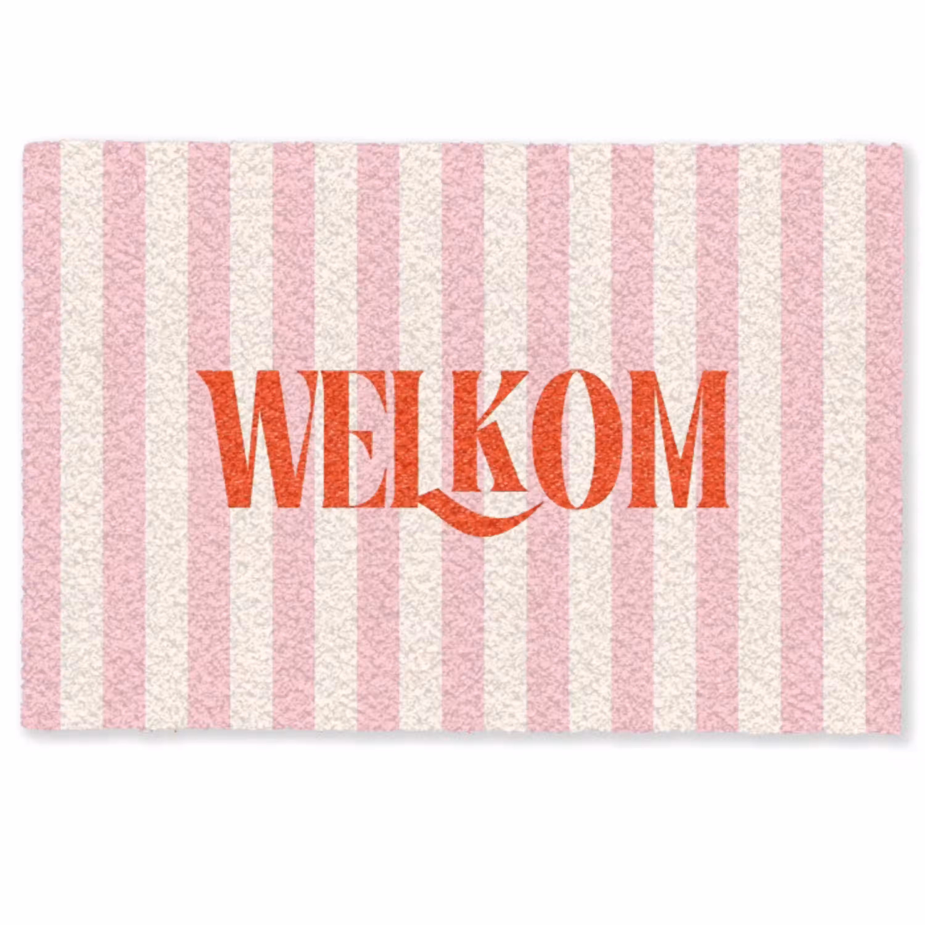 Zachtroze - Rood - Strepen - Welkom Deurmat klein -zkaufland3d