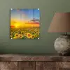 Bloemen - Zonnebloem - Zonsondergang - Nacht - Oranje plexiglas 5mm klein -sfeer3