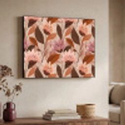 Bloemen - Bladeren - Bruin Textielframe zwart klein 947 -sfeer3