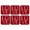 Love - Rood - Hatjes onderzetter kurk middel -3d