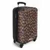 Donkerbruine achtergrond met beige penseelstreken NBS - Handbagage koffer - Kinderen Unisex middel -productfoto_3d