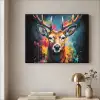 Hert - Graffiti - Dieren - Kleuren Textielframe zwart klein -sfeer2