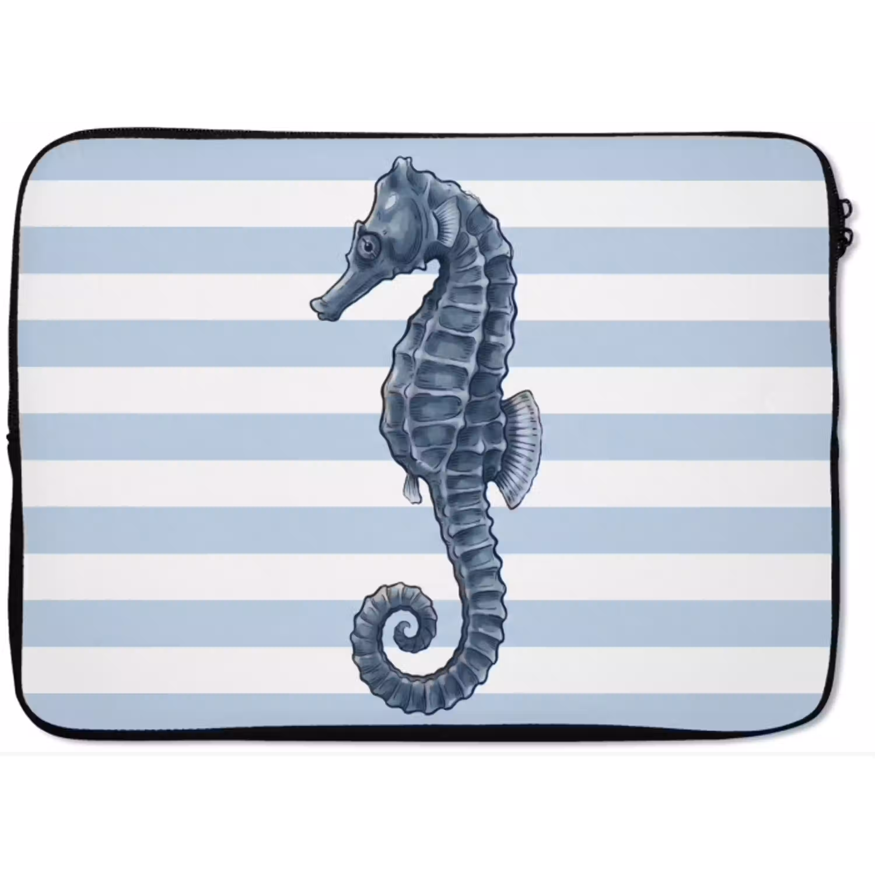 Vis - Oceaan - Illustratie - Blauw - Strepen laptophoes neopreen klein -zkaufland3dotto