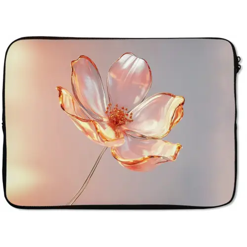 Glazen - Bloem - Roze laptophoes neopreen klein -zkaufland3dotto