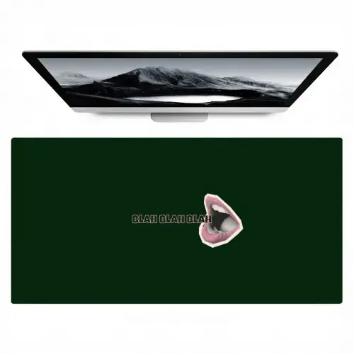 BLAH BLAH BLAH - Mond - Groen Muismat XXL klein -zzz3d