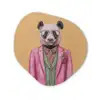 Panda - Pak - Zonnebril - Blauw Wandcirkel Organisch Aluminium middel -3d