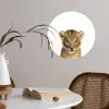 Leeuw - Kinderen - Wilde dieren - Welp - Jongen Wandcirkel behangsticker klein -sfeer3