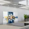 Abstract - Winter - Sneeuwvlok - Sneeuw - Goud keuken achterwand spatscherm klein -3d_schuin