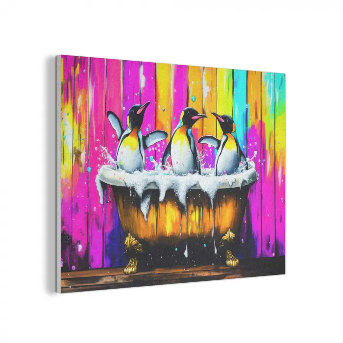 Pinguïns - Badkuip - Kleurrijk - Schuim PET vilt klein -3d