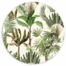 Jungle - Palmboom - Bananenplant - Kinderen - Natuur - Planten Wandcirkel kunststof plaat 5mm dik klein -3d