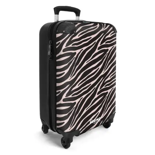 Zebra strepenmotief op zachtroze NBS - Handbagage koffer - Kinderen Unisex middel -productfoto_3d
