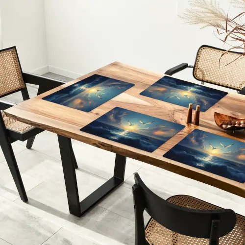 Meeuwen - Zee - Wolken -Blauw Placemat vinyl groot -zzsfeer4_Kitchenyeah-website