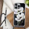 Bloemen - Wit - Abstract Hoesje iPhone 16 Pro Max met koord klein -sfeer4
