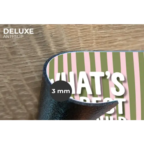 What's the best that could happen - Strepen - Groen - Roze Placemat vinyl groot -closeup