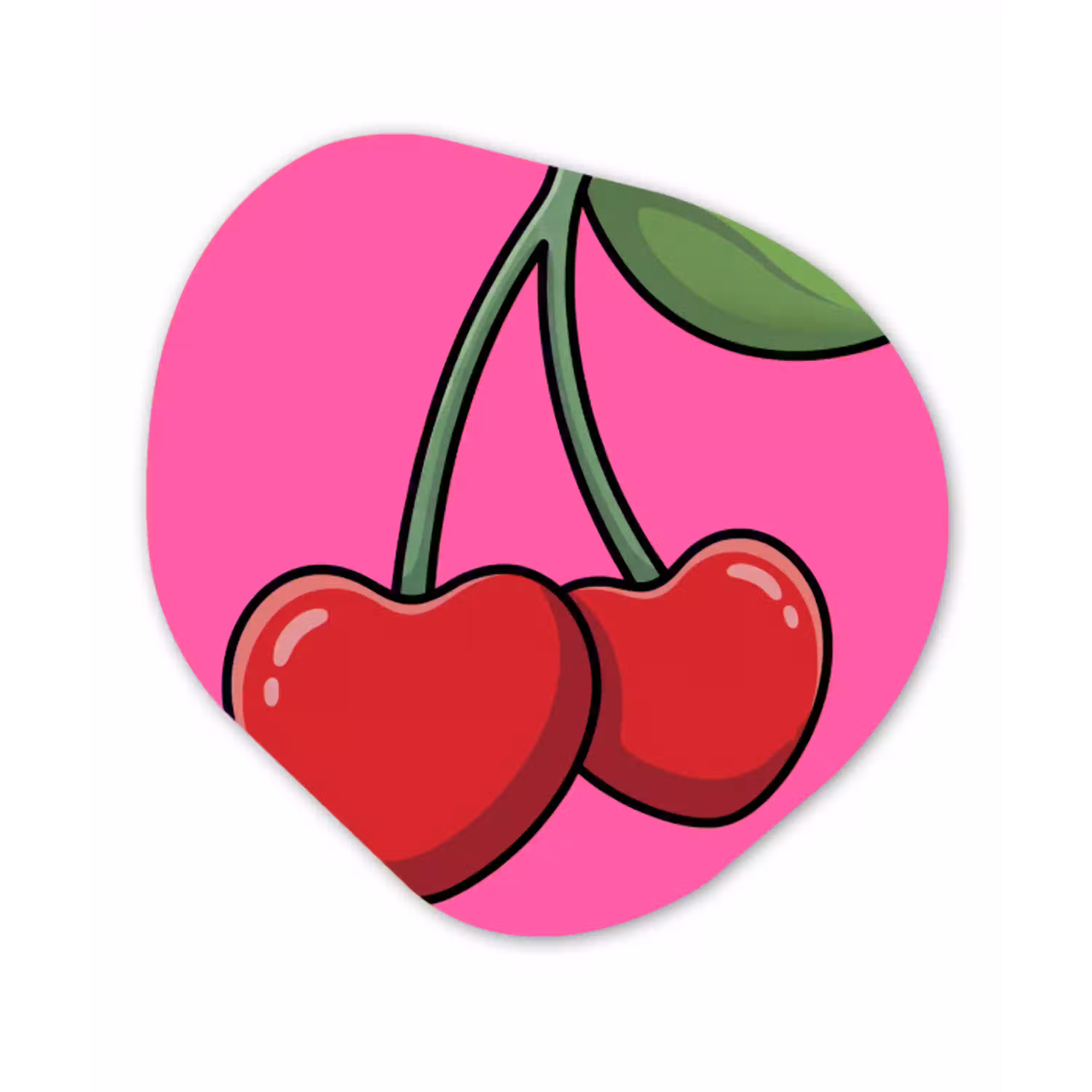 Kers - Roze - Fruit Wandcirkel Organisch Forex 3mm klein -3d