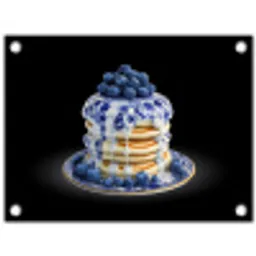 Pannenkoeken - Blauwe Bessen - Bord tuinposter los doek klein -3d