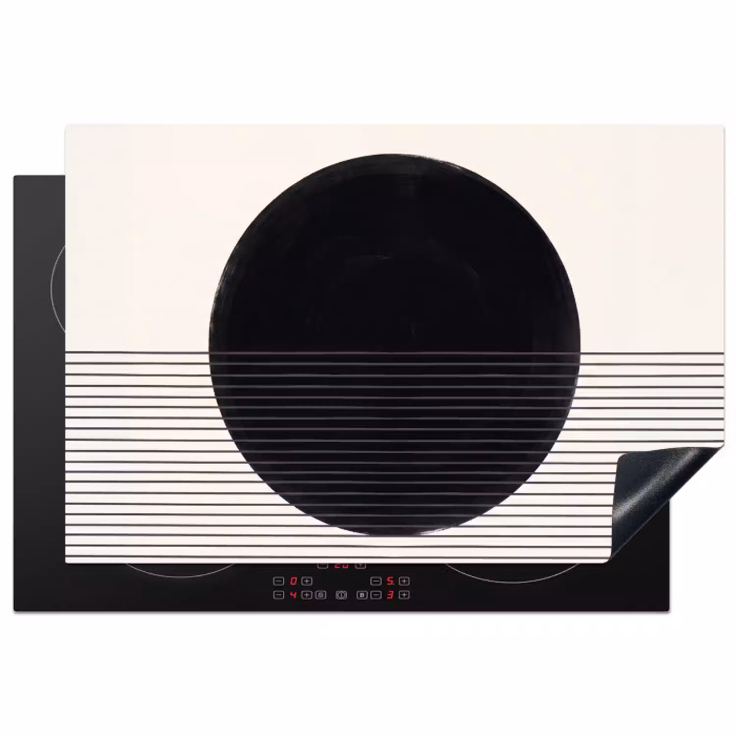 Cirkel - Lijnen - Abstract Inductie beschermer vinyl 3mm klein -3d