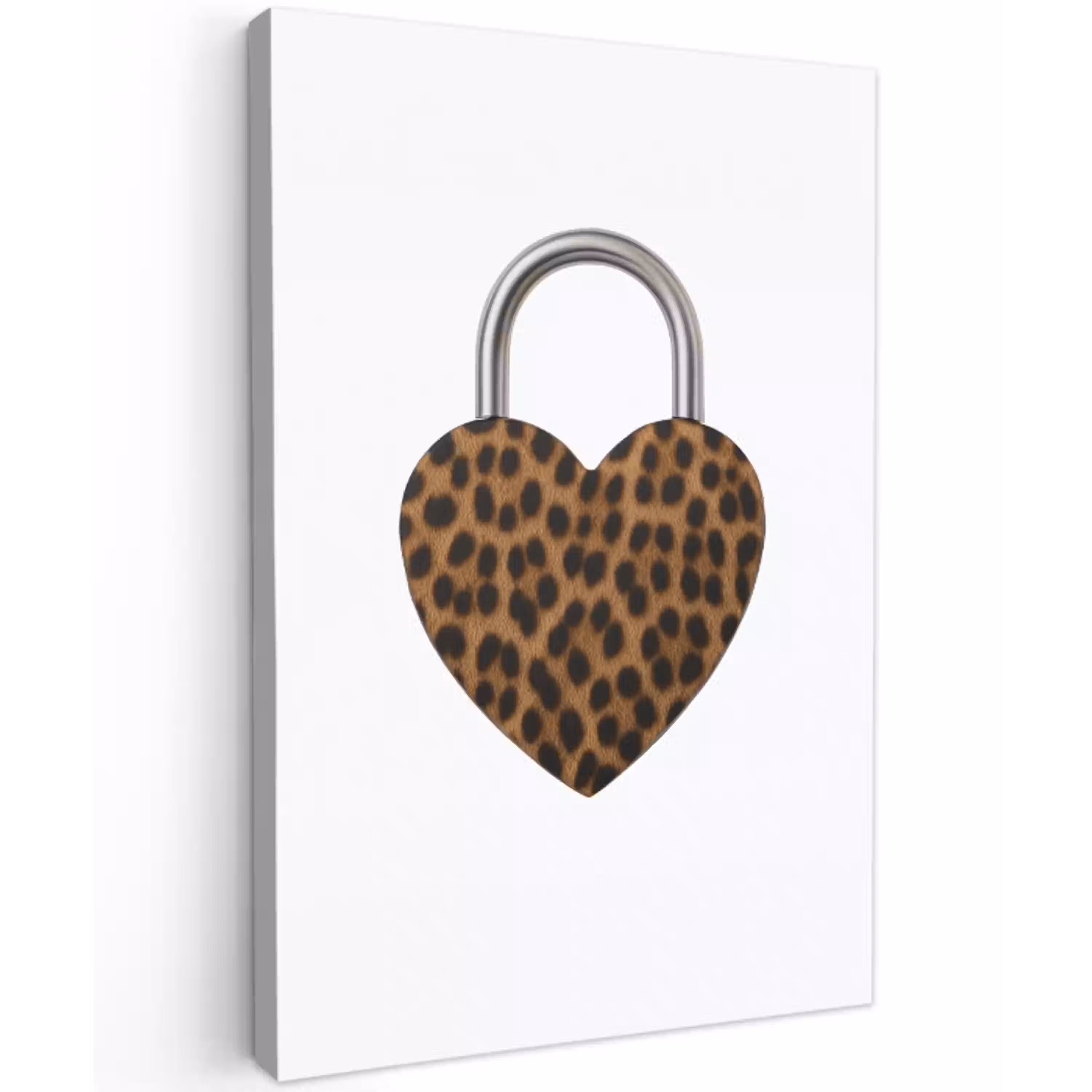 Slot - Hartvormig - Bruin - Panterprint Tuinposter op houten frame 2 cm dik middel -3d