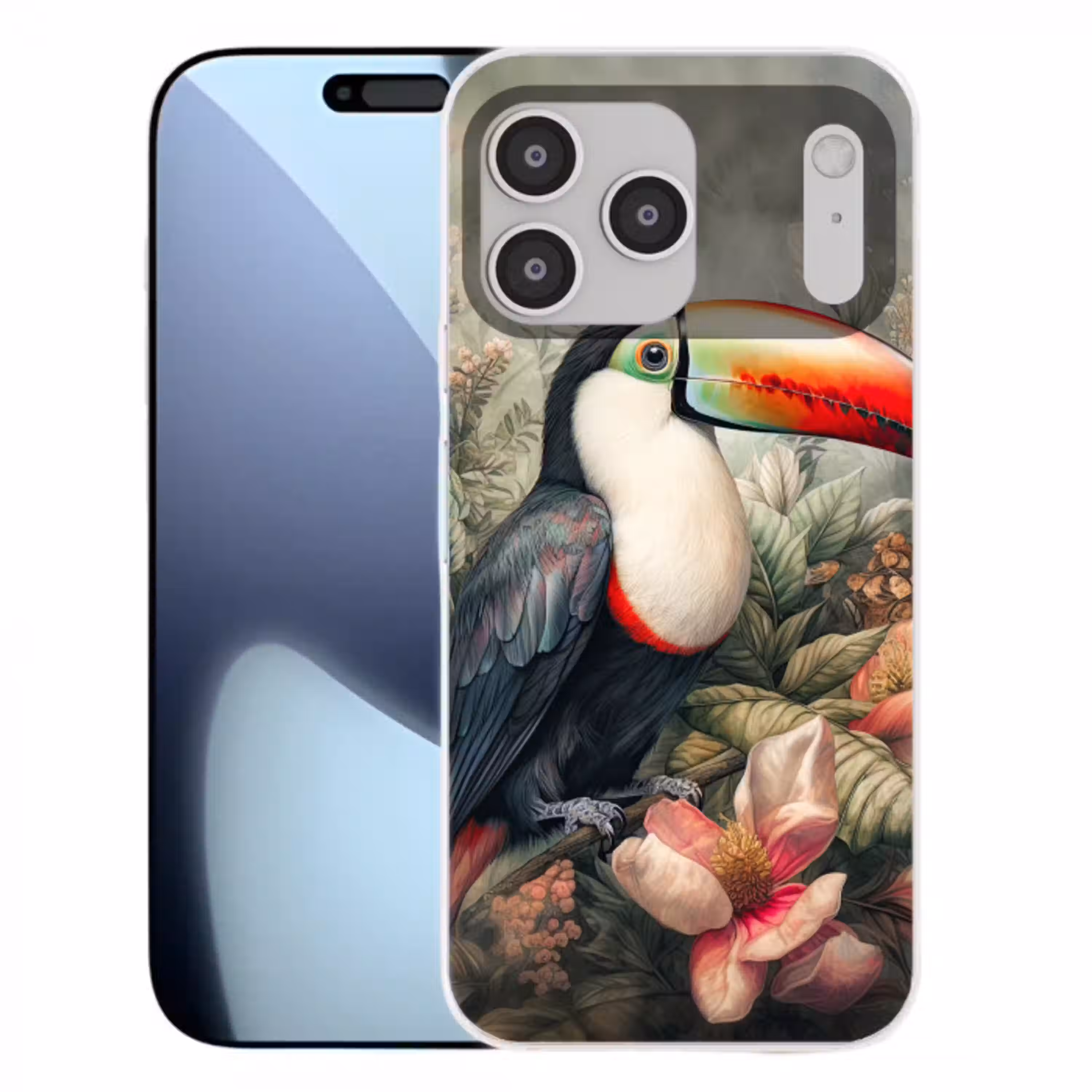 Toekan - Vogels - Bloemen - Planten - Tropisch Telefoonhoesje iPhone 17 Pro Max klein -3d