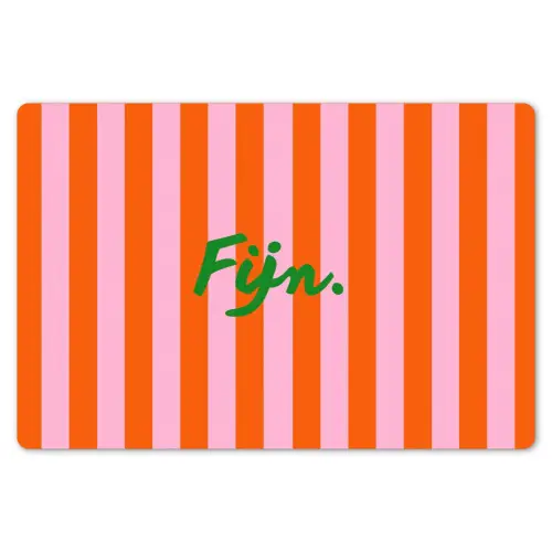 Patroon - Oranje - Fijn - Strepen Placemat vinyl groot -zzsfeer1_Kitchenyeah-website