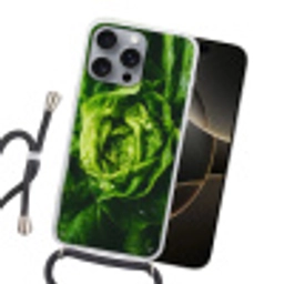 Groente - Sla - Groen Hoesje iPhone 16 Pro Max met koord klein -sfeer1