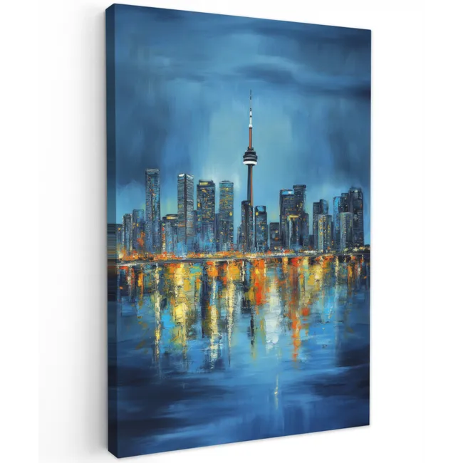 Skyline Toronto - Water - Stadslichten - Toren Tuinposter op houten frame 2 cm dik klein -3d
