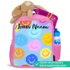 Vrolijk patroon van smileys Kinderrugzak - Roze middel -inhoud_NL