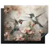 Kolibrie - Vogels - Bloemen - Planten Inductie beschermer vinyl 3mm groot -3d