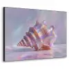 Schelp - Glanzend - Regenboogtinten Textielframe zwart klein -3d