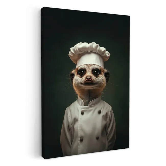 Dier - Kok - Stokstaartje KitchenYeah - Keuken - Canvas klein -3d