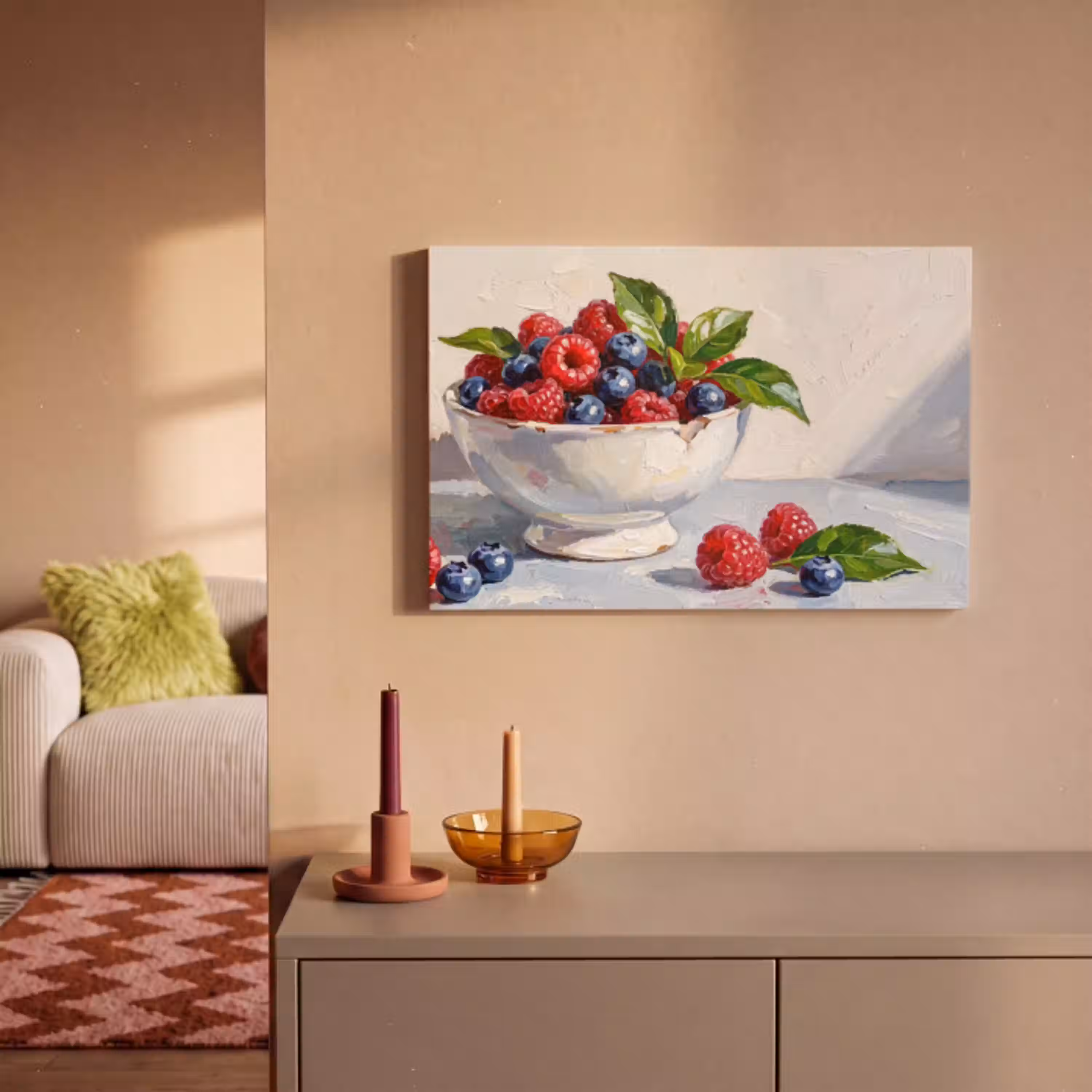 Bessen - Kom - Eten canvas 2cm klein -sfeer1