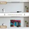 Deur - Hout - Bloemen - Blauw keuken achterwand spatscherm klein -voor_na_IT