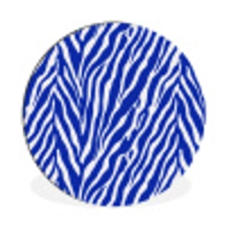 Zebra - Patroon - Kobalt - Blauw Wandcirkel aluminium klein 190 -3d