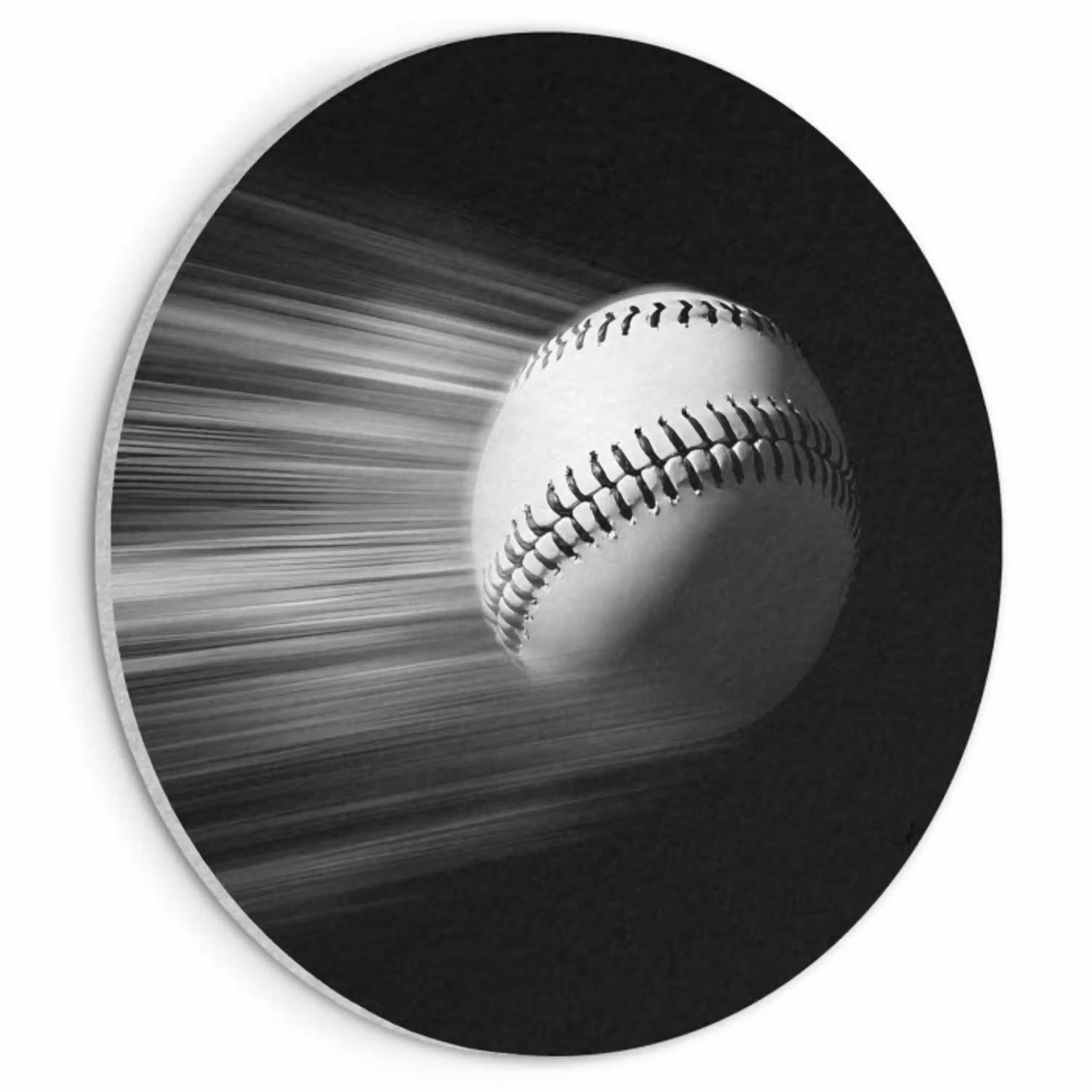 Honkbal - Wit - Vliegt Akoestische PET Vilt - Rond klein -3d