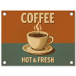 Koffie - Kop - Vintage - Quote tuinposter los doek klein -3d