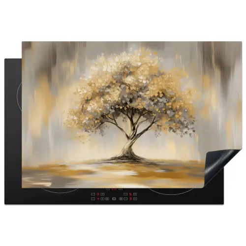 Schilderij - Boom - Abstract - Bladeren Inductie beschermer vinyl 3mm klein -3d