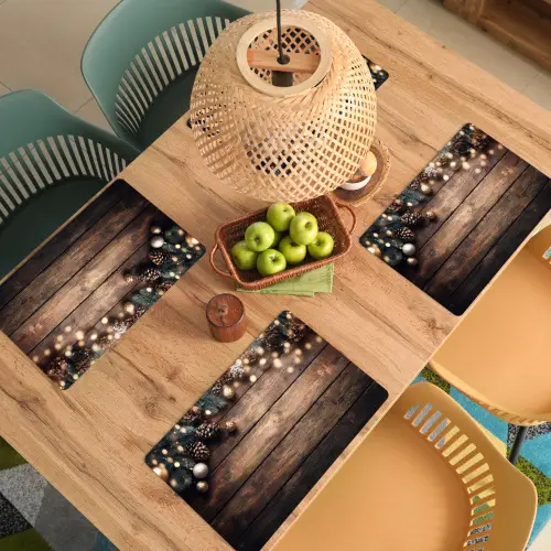 Kerstdecoratie - Houten - Dennenappel - Bruin Placemat vinyl groot -zzsfeer5_Kitchenyeah-website