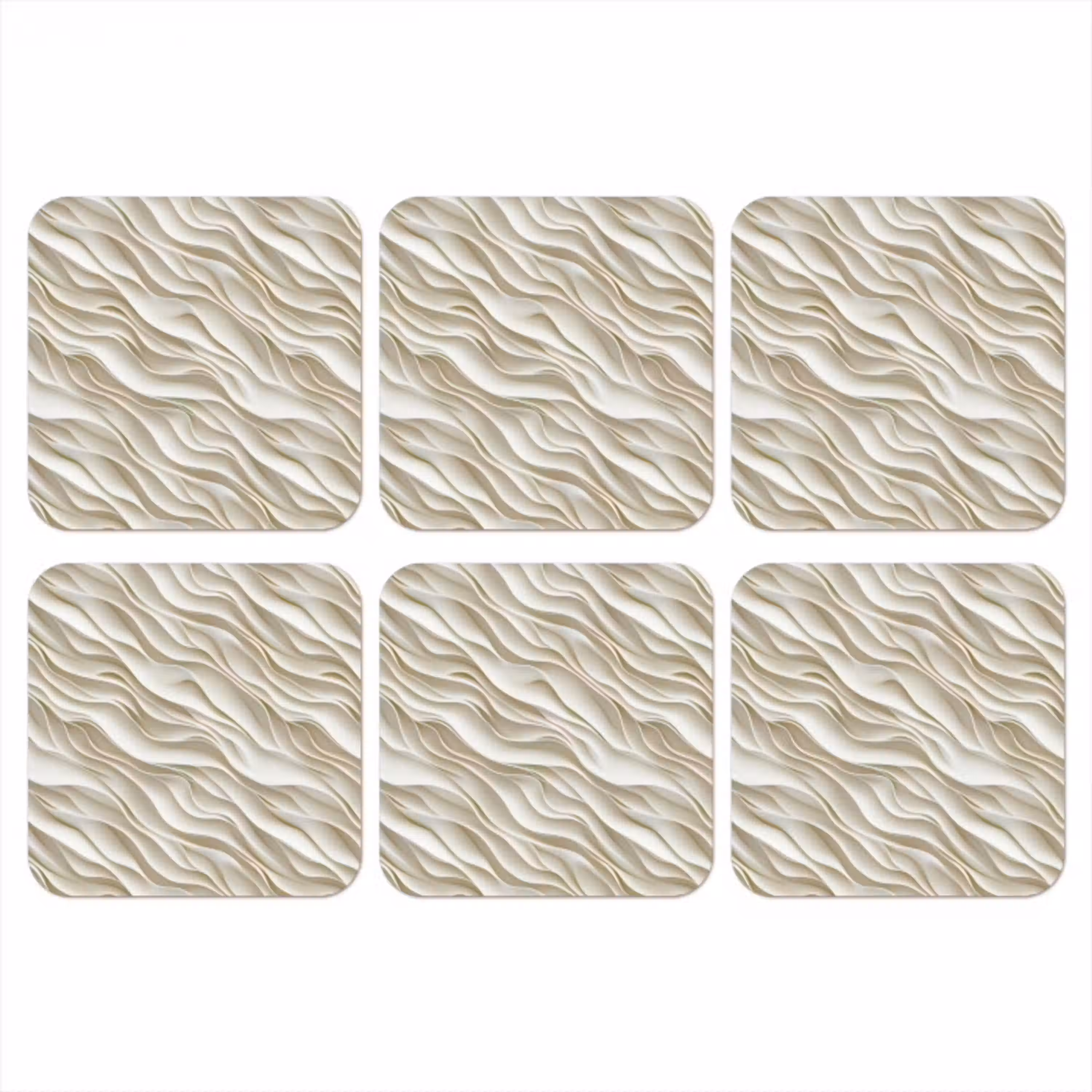 Golven - Wit - Minimalistisch onderzetter kurk middel 366 -3d