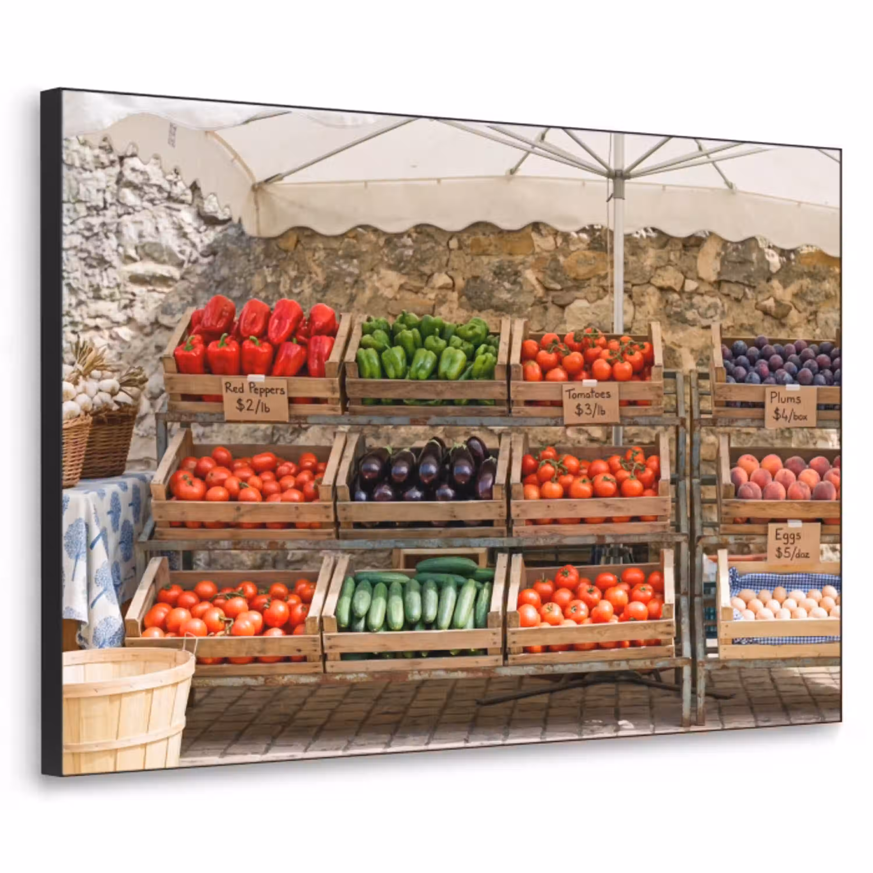 Eten - Markt - Vers Textielframe zwart klein -3d