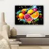 Fruit - Graffiti - Kleurrijk - Sinaasappel - Aardbei - Abstract canvas 2cm klein -sfeer6