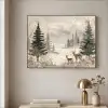 Bos - Herten - Winter - Sneeuw Textielframe - compleet frame klein -sfeer2