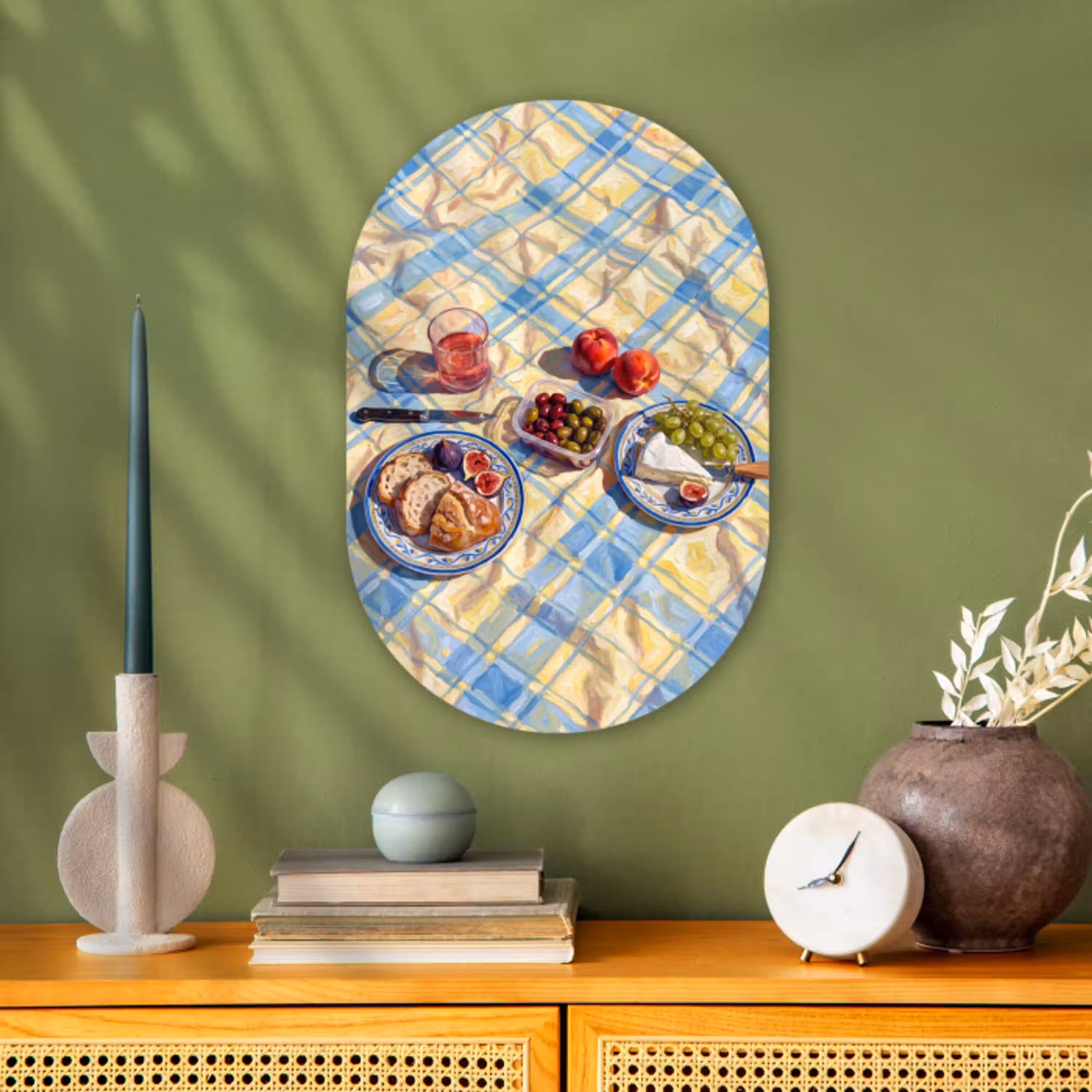 Eten - Picknick - Zomer Wandcirkel Ovaal Forex klein -sfeer2