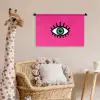 Minimalistisch - Oog - Roze Wandkleed katoen klein -wsfeer5_kind