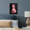 Zebra - Roze - Gestreept fotolijst zwart zonder passe partout klein -sfeer3