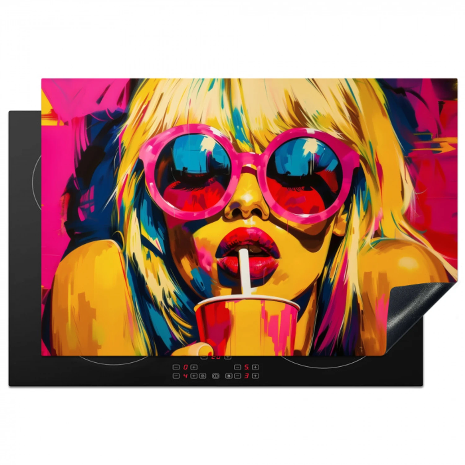 Zonnebril - Roze - Vrouw - Rietje Inductie beschermer vinyl 3mm klein -3d