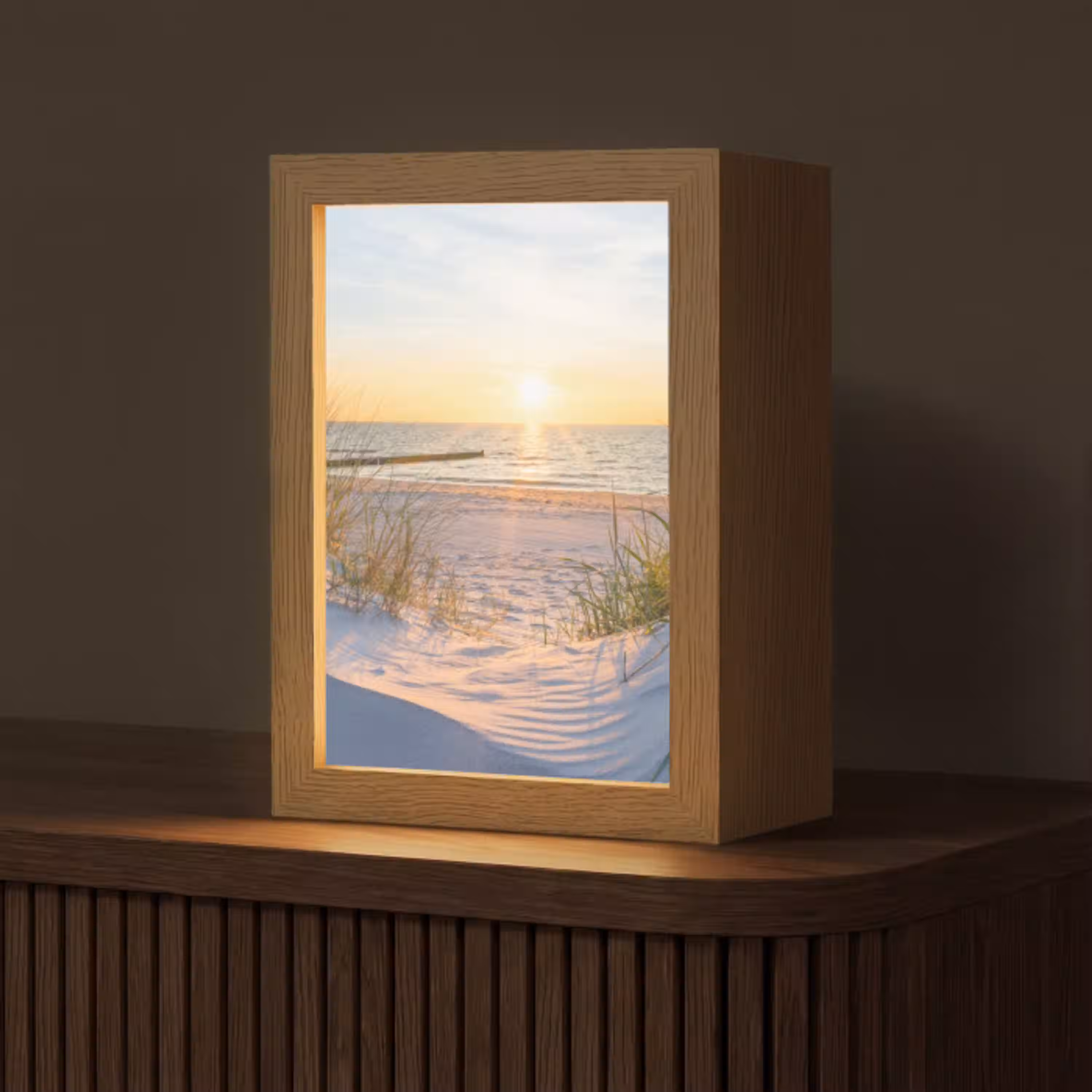 Strand - Zon - Duin - Gras - Zand - Horizon Light Box met kabel (Tafellamp) klein -z3d_website