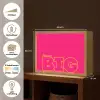 Minimalistisch - Roze - Dream big - Grafisch Light Box met batterij (Wandlamp) middel -USP_websiteoverzichtNL