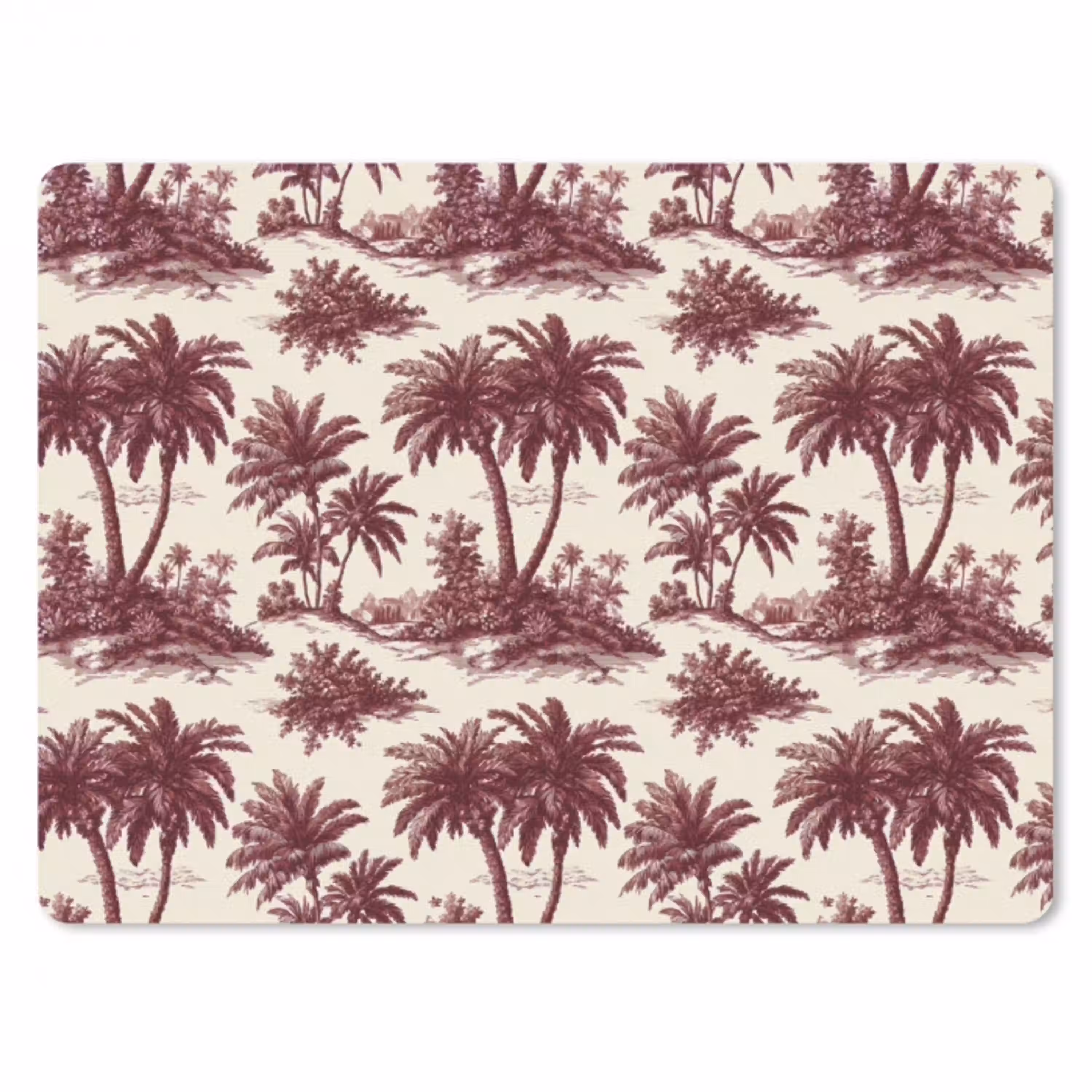 Tropisch - Geometrisch - Bordeauxrood muismat rubber klein 262 -3d