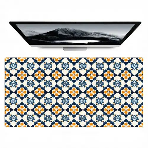 Klassiek - Geometrisch - Blauw Muismat XXL klein 681 -zzz3d