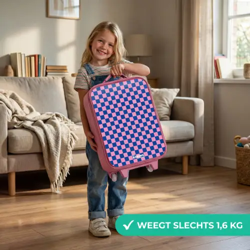 Blokjes - Blauw - Roze Kinderkoffer - Roze klein -sfeer2_NL